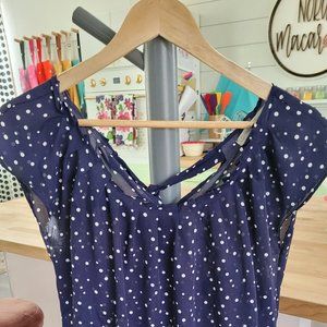 Navy Blue & White Polkadots